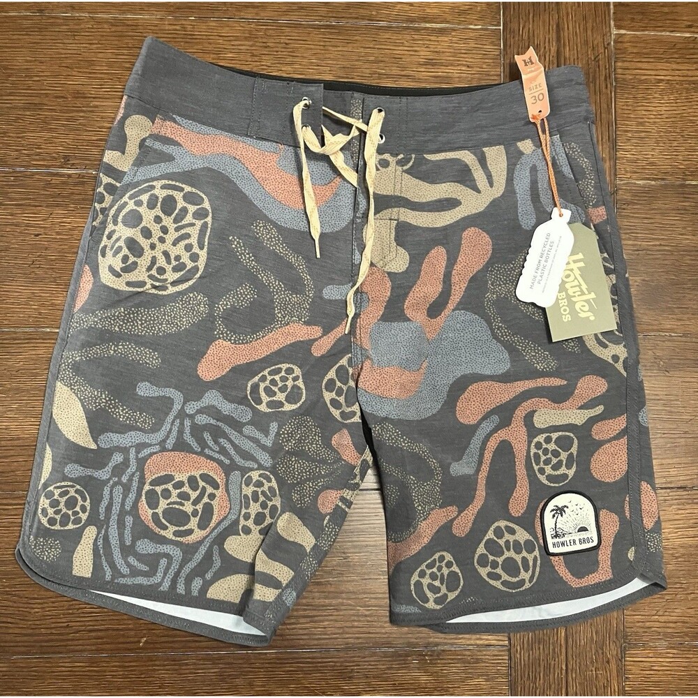 Men’s Howler Brothers Sz 30 Stretch Baja Boardshort Antique Black NWT Molecular